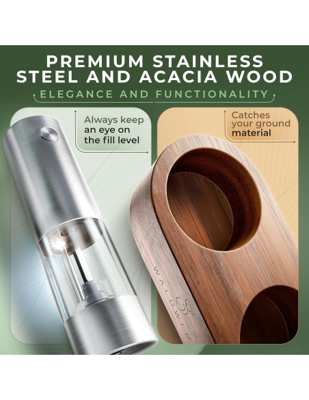 Conjunto Molinillos Eléctricos de Sal y Pimienta WALDWERK