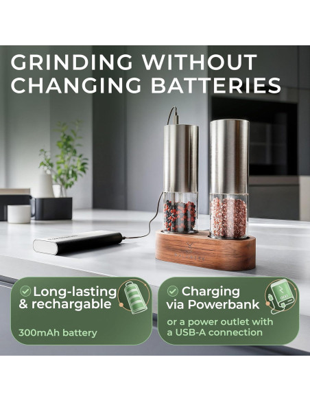 Conjunto Molinillos Eléctricos de Sal y Pimienta WALDWERK