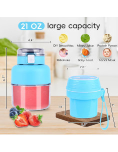 Licuadora Personal Portátil LAC LAICHY 0.59L Recargable USB 2