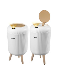 Paquete de 2 botes de basura automáticos 11L con sensor - Blanco