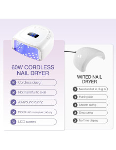 Lámpara de Uñas LED UV NailFace Inalámbrica 60W con Sensor 2