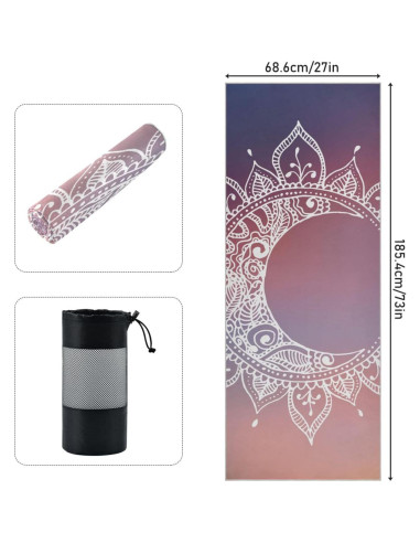 Toalla de Yoga OTVEE Mandala Sol y Luna 185x69cm Antideslizante