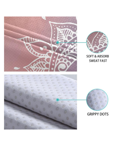 Toalla de Yoga OTVEE Mandala Sol y Luna 185x69cm Antideslizante