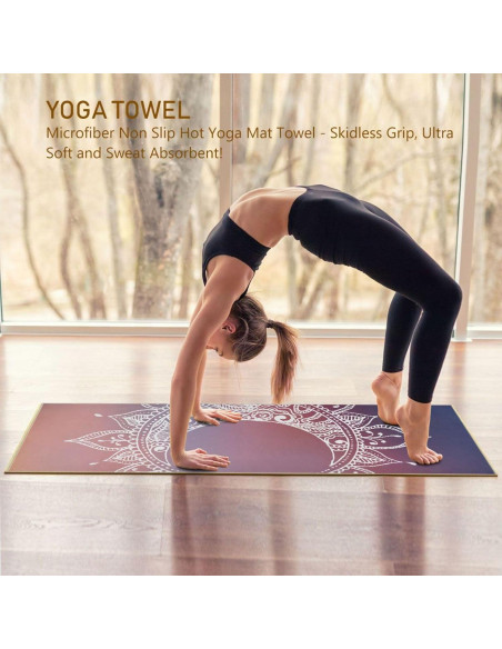 Toalla de Yoga OTVEE Mandala Sol y Luna 185x69cm Antideslizante