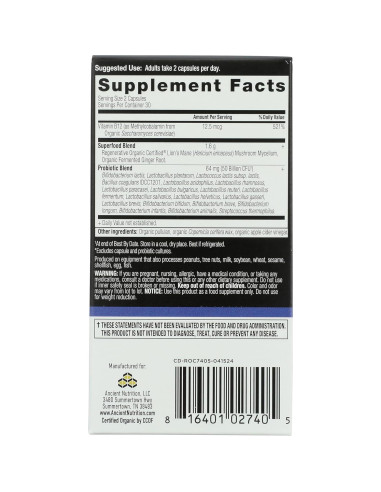 Probióticos Orgánicos Nutrición Antigua 60 Ct - Fuerza Extra