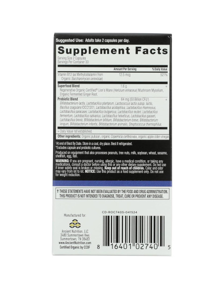 Probióticos Orgánicos Nutrición Antigua 60 Ct - Fuerza Extra