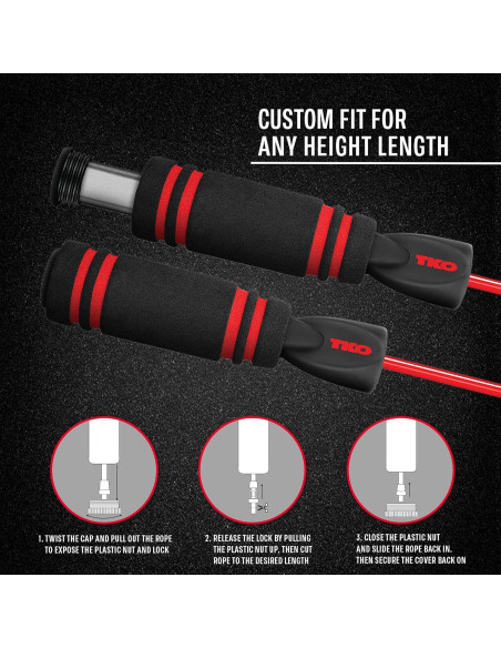 Cuerda de Salto TKO con Pesas Removibles 0.5 kg 2.74 m