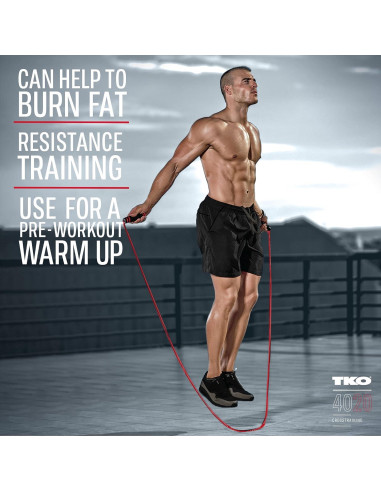 Cuerda de Salto TKO con Pesas Removibles 0.5 kg 2.74 m