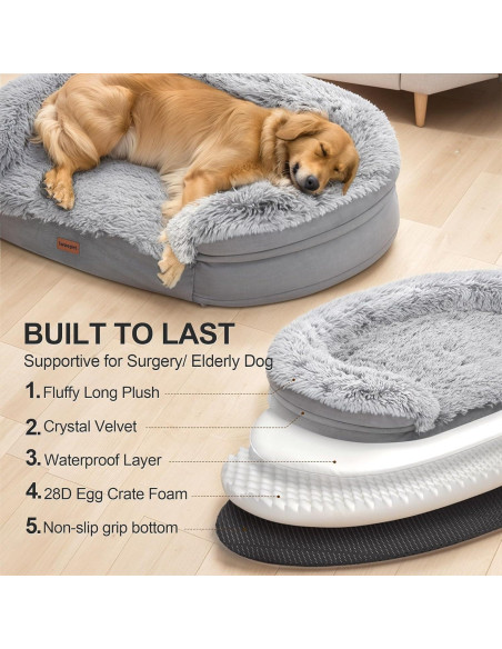 Cama ortopédica para perros iweepet XL 111.8x82.7cm con espuma