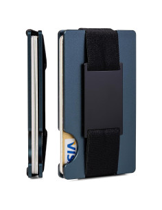Billetera Minimalista Golridi para Hombres con Bloqueo RFID Azul