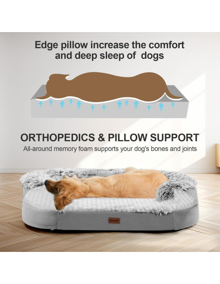 Cama ortopédica para perros iweepet XL 111.8x82.7cm con espuma