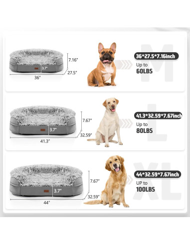 Cama ortopédica para perros iweepet XL 111.8x82.7cm con espuma