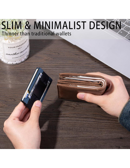 Billetera Minimalista Golridi para Hombres con Bloqueo RFID Azul