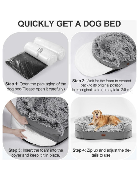 Cama ortopédica para perros iweepet XL 111.8x82.7cm con espuma