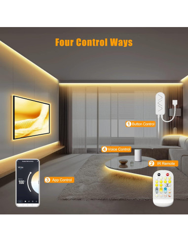 Cinta LED COB Ajustable Tatazone 1.5m 2700K-6500K Control Voz