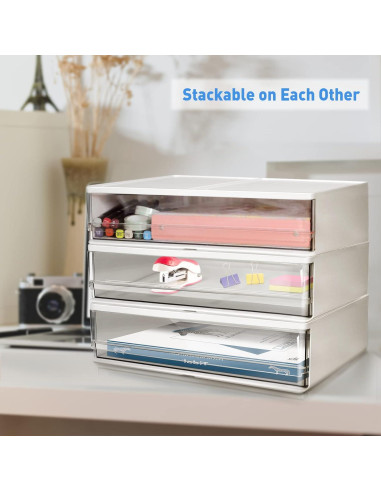 Organizador de Escritorio Harhana con Cajón Apilable 34.3 cm