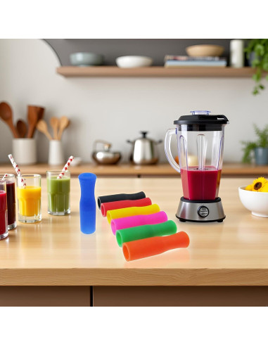 20 Consejos de Silicona Coloridos Rosojodg para Pajitas de Metal