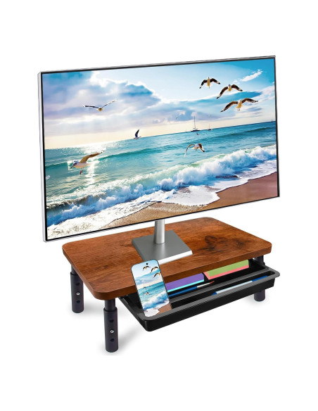 Soporte para Monitor BEHEY de Madera y Metal Ajustable 36.8 cm