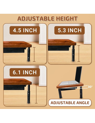 Soporte para Monitor BEHEY de Madera y Metal Ajustable 36.8 cm