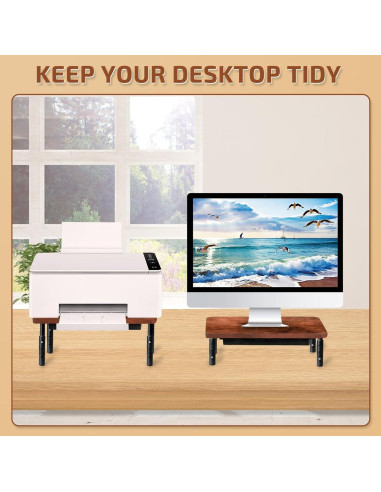 Soporte para Monitor BEHEY de Madera y Metal Ajustable 36.8 cm