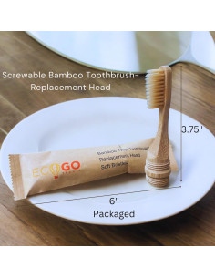 Cabezal de Reemplazo EcoGoTravel para Cepillo de Dientes de Bambú 2