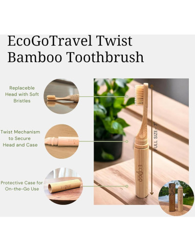 Cabezal de Reemplazo EcoGoTravel para Cepillo de Dientes de Bambú