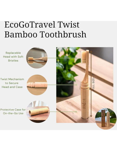 Cabezal de Reemplazo EcoGoTravel para Cepillo de Dientes de Bambú