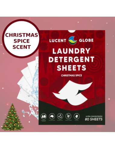 Hojas de Detergente para Ropa Lucent Globe - 80 Hojas Especia Navideña