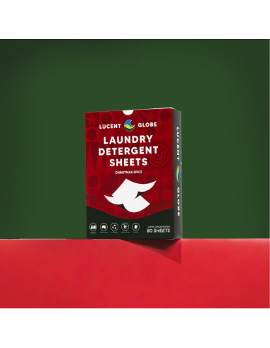 Hojas de Detergente para Ropa Lucent Globe - 80 Hojas Especia Navideña