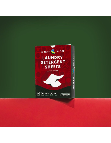 Hojas de Detergente para Ropa Lucent Globe - 80 Hojas Especia Navideña