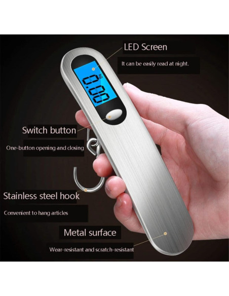 Balanza de Equipaje Electrónica TXY 50kg con Pantalla LCD