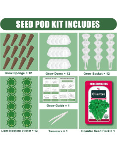 Kit de Vasos de Semillas HiHOYA para Cilantro - 12 Unidades 2