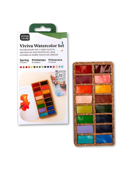 Juego de Pinturas Acuareladas Viviva Colors - 16 Colores Vibrantes
