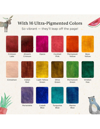 Juego de Pinturas Acuareladas Viviva Colors - 16 Colores Vibrantes