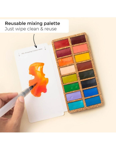 Juego de Pinturas Acuareladas Viviva Colors - 16 Colores Vibrantes