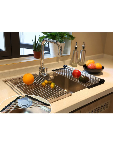 Escurridor de Platos Plegable Triangular ALIMART Acero Inoxidable