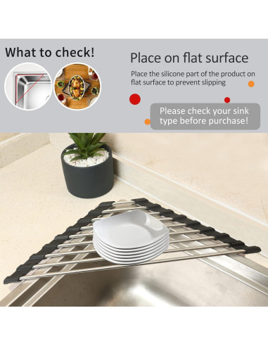 Escurridor de Platos Plegable Triangular ALIMART Acero Inoxidable