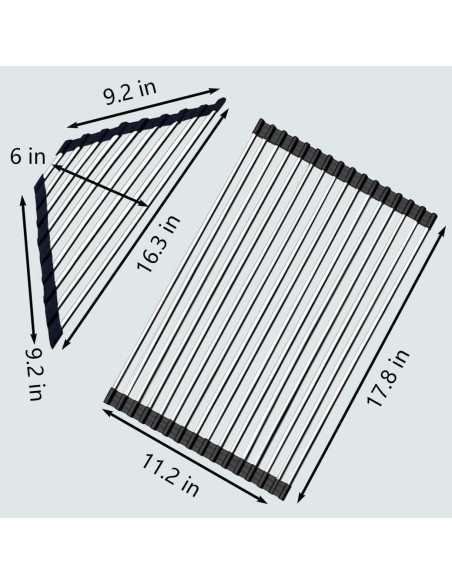 Escurridor de Platos Plegable Triangular ALIMART Acero Inoxidable