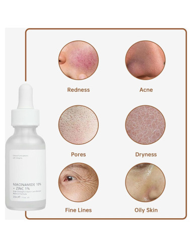 Suero Facial de Niacinamida 10% + Zinc 1% MIZEEYE 30ml