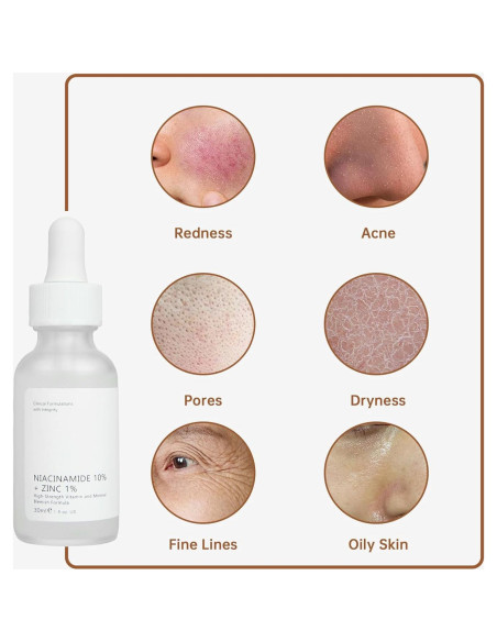 Suero Facial de Niacinamida 10% + Zinc 1% MIZEEYE 30ml