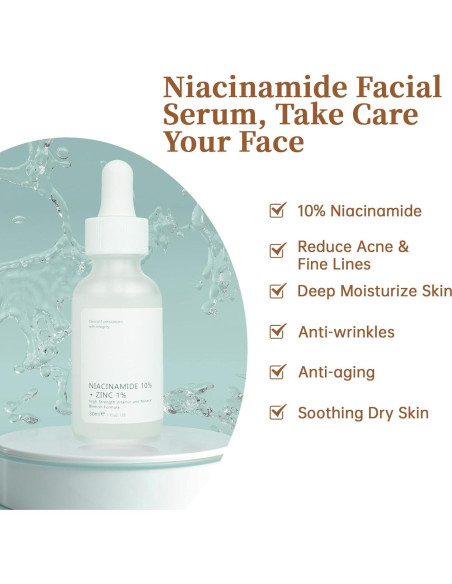 Suero Facial de Niacinamida 10% + Zinc 1% MIZEEYE 30ml