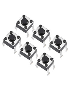 Interruptor Táctil Momentáneo uxcell 4.5x4.5x3.8mm 6PCS