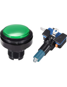 Botón de Juego Iluminado LED Verde uxcell 46mm 12V - 2 Pcs 2