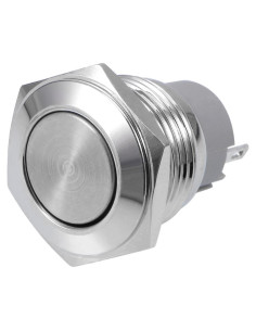 Interruptor de Botón Metálico uxcell 16mm Retención 3A SPST