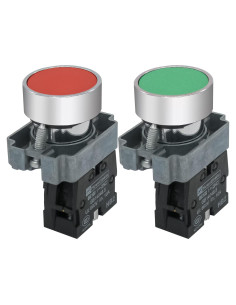 Interruptor de Botón Momentáneo mxuteuk 22mm Rojo y Verde 660V 10A