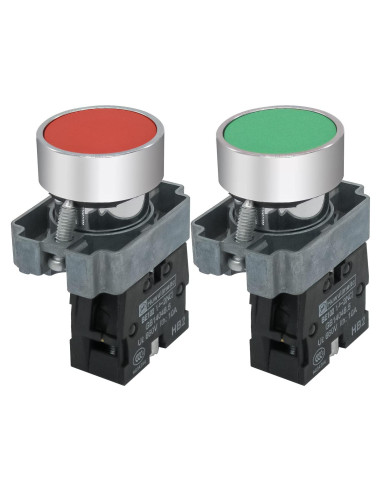 Interruptor de Botón Momentáneo mxuteuk 22mm Rojo y Verde 660V 10A