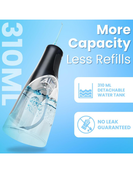 Hilo Dental Eléctrico Loot Negro 310ML 4 Modos 8 Puntas