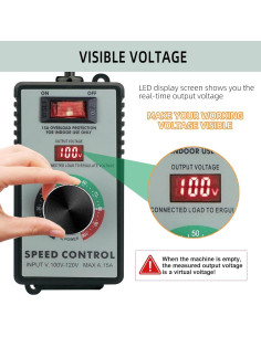 Controlador de Velocidad de Motor AC YYinno 15A 4000W 2