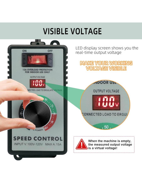 Controlador de Velocidad de Motor AC YYinno 15A 4000W