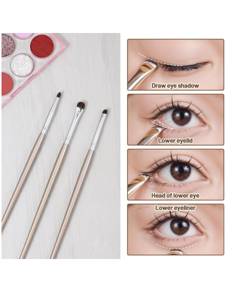 Set de 3 Brochas Planas para Delineador Bremorou Oro Claro